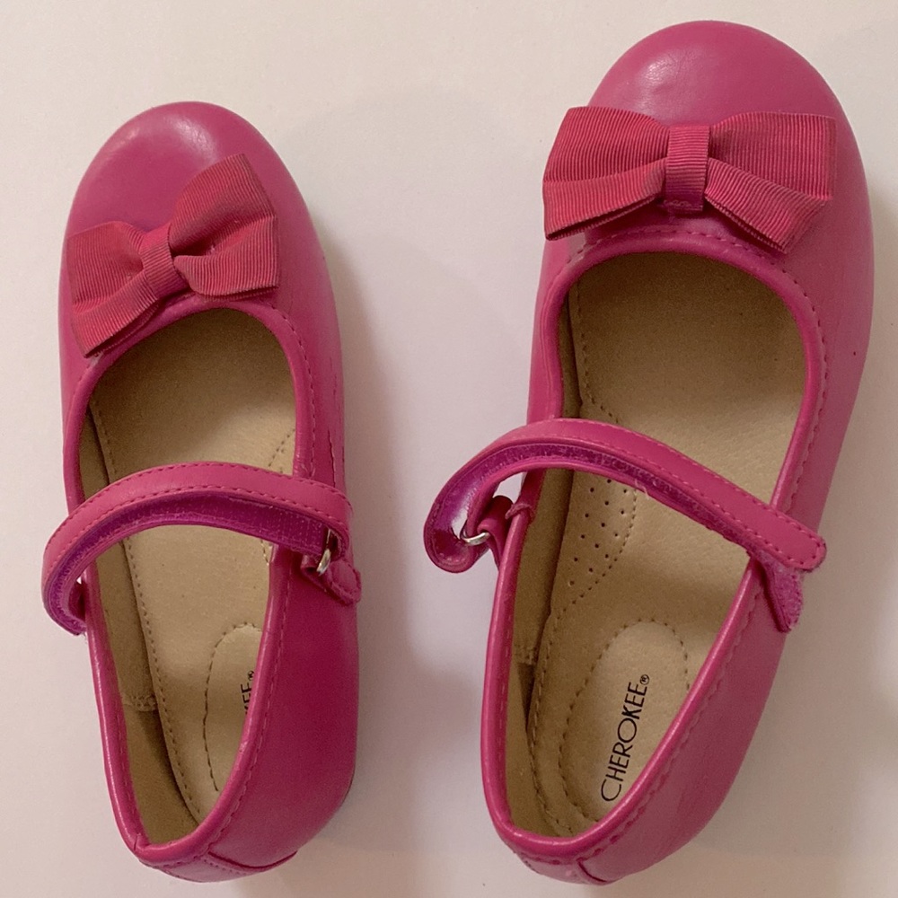 Cherokee Pink Kids Ballet Shoes with Bow. Size 11 Toddler. - Picture 4 of 7